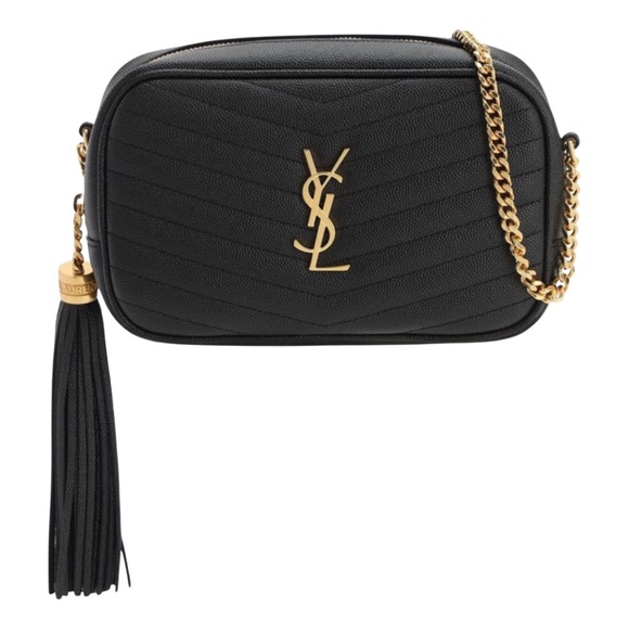 SAINT LAURENT Lou camera monogram mini quilted leather tassel crossbody bag - Picture 1 of 5